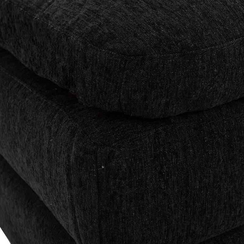 Juego de sala Lazy de 6 piezas en tela negra con otoman, sofá y sillones, estilo cómodo y moderno para sala de estar.