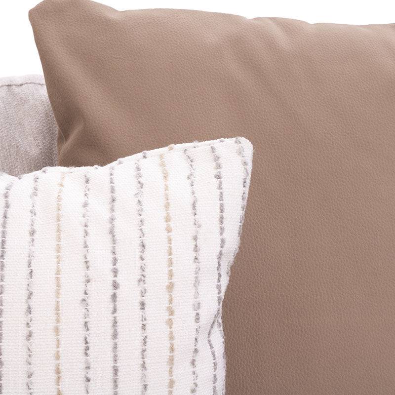 Módulo de sala Nube de Deurope, sillón central con banca, tapizado en tela con textura suave, estructura de madera de pino, en color beige.