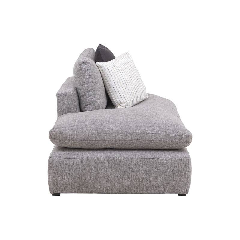 Sofá módulo Sala Nube deopeure.com.mx con sillón central y banca, tela suave y estructura de madera de pino, en color beige.