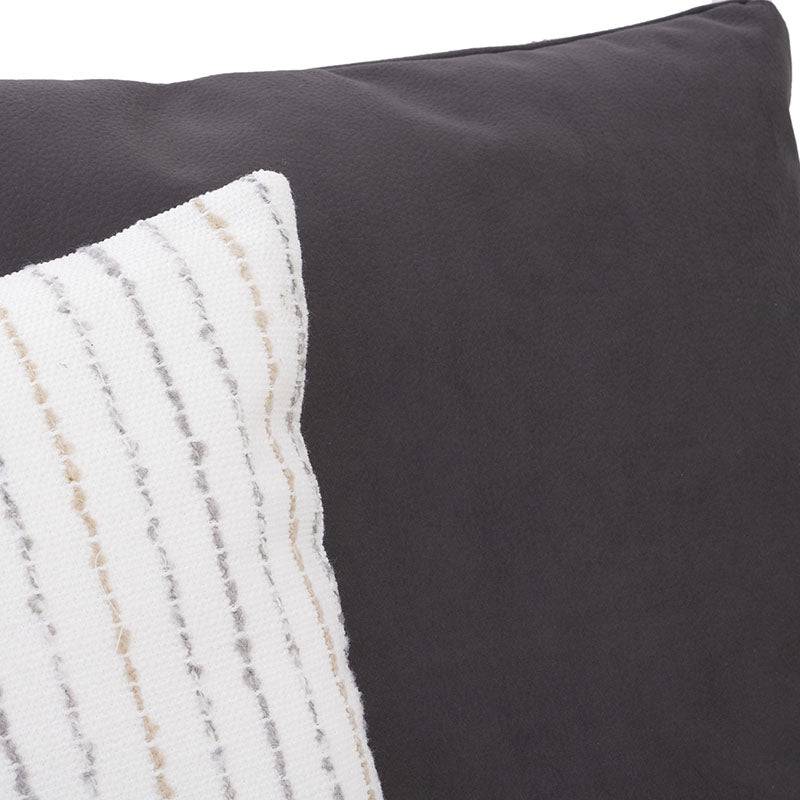 Sillón central y banca de módulo de sala Nube en tela beige con textura suave, estructura de madera de pino, deurope.com.mx