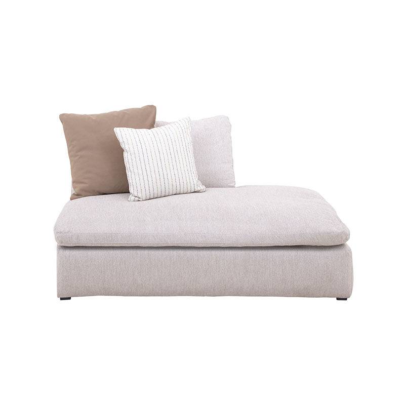 Sala Nube deurope.com.mx, sillón central con banca, en tela beige con textura suave y estructura de madera de pino.
