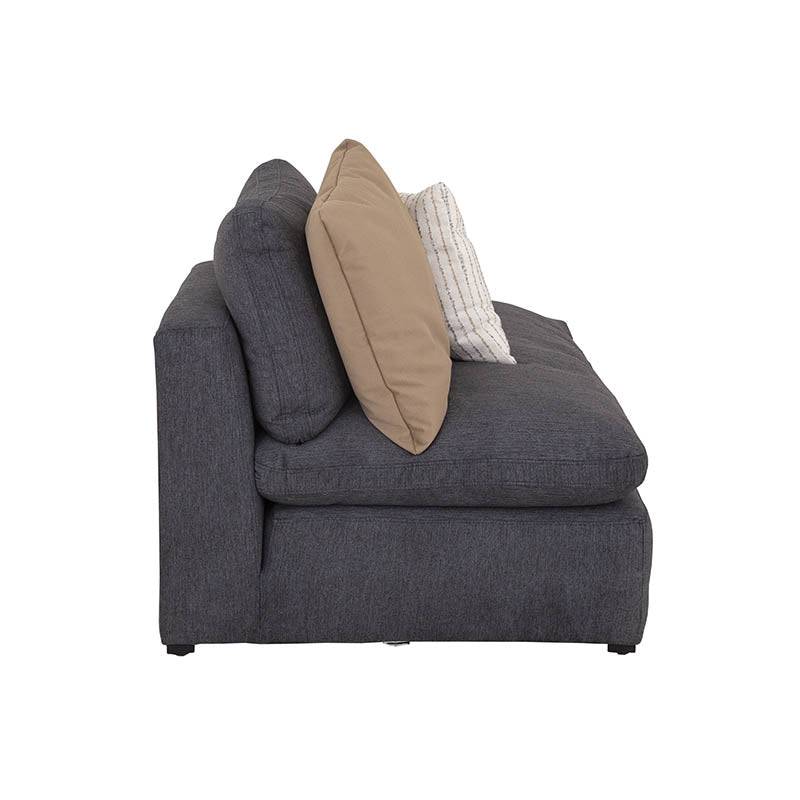 Sala Nube deurope.com.mx, módulo de sala beige con sillón central y banca, tela suave y estructura de madera de pino.