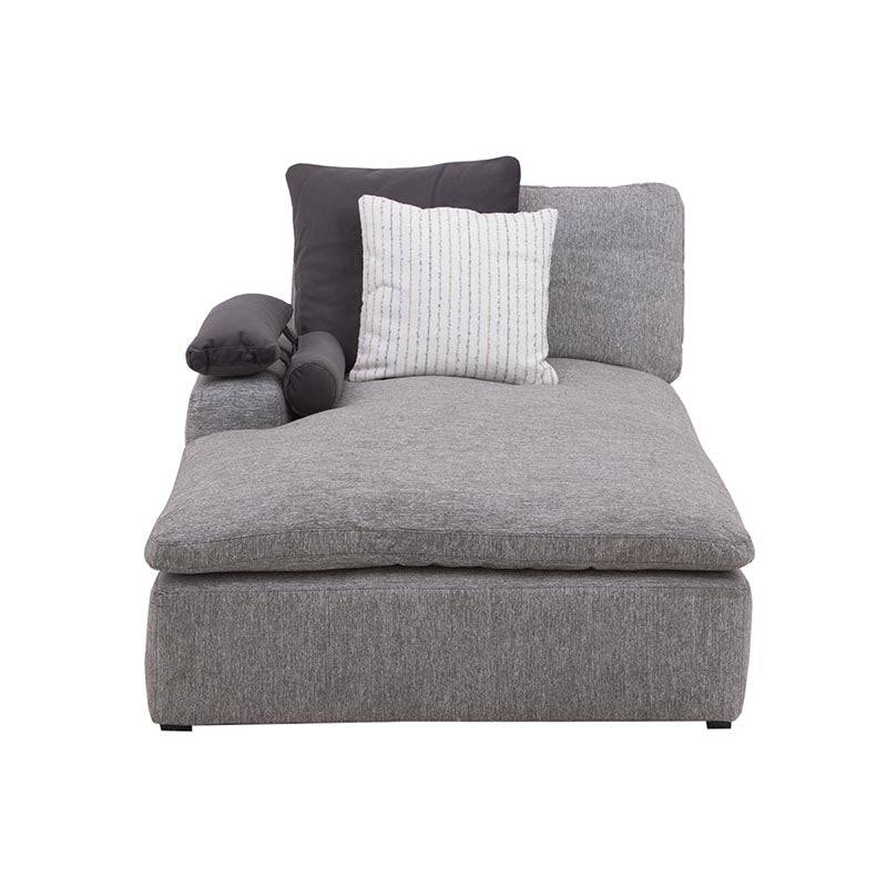 Sala Nube Chaise de cuero beige deurope.com.mx, vista frontal, con estructura de madera y tela suave, dimensiones 173x92x116 cm.