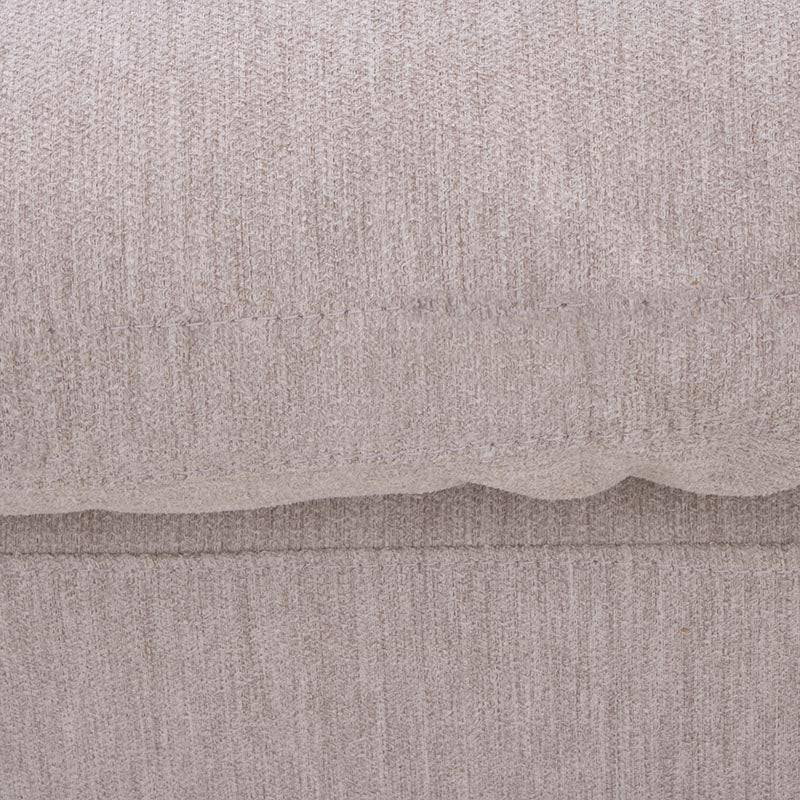 Sala Nube deurope.com.mx, conjunto en tela beige con textura suave y taburete a juego, madera de pino, 103 cm de alto.
