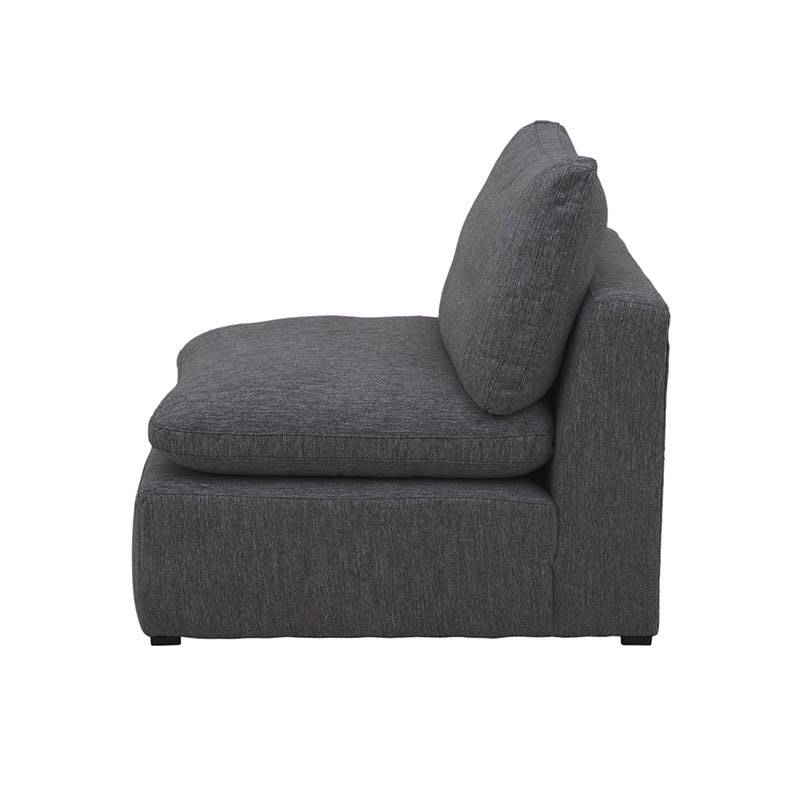 Sillón central de la sala Nube de deurope.com.mx, módulo en tela beige con textura suave, estructura de madera de pino.