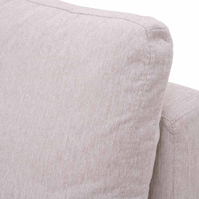 Módulo de sala Nube de Deurope, sillón central en tela beige con textura suave, estructura de madera de pino.