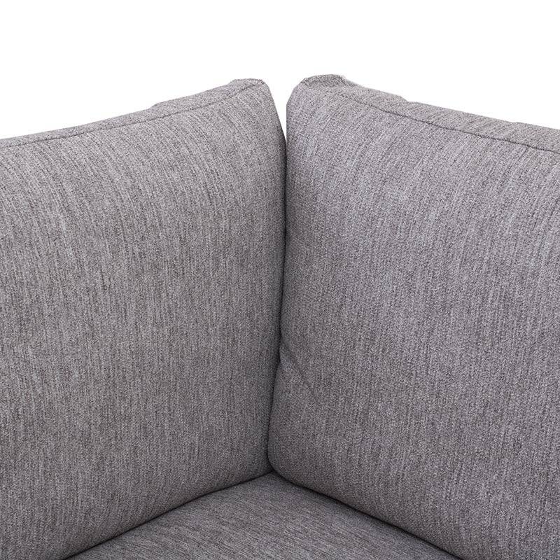 Módulo de sala Nube Esquinero deurope.com.mx en tela beige con textura suave y estructura de madera de pino, frente y fondo.