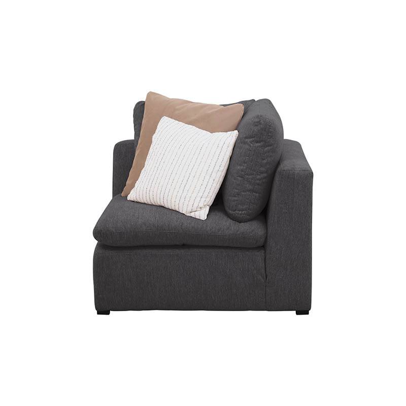 Módulo de sala Nube Esquinero de Deurope con tela de tejido plano, estructura de madera de pino y acabado en beige.