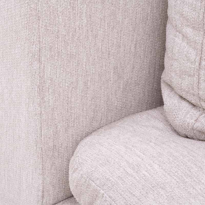Módulo de sala Nube Esquinero de Deurope, en tela beige con textura suave, madera de pino, dimensiones 103x92x63 cm.