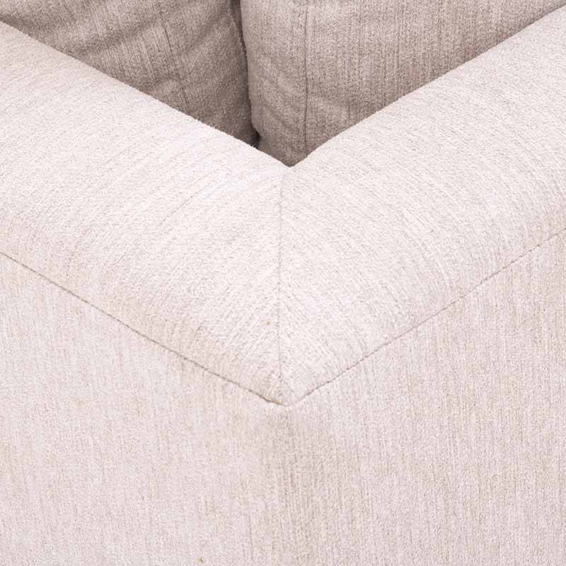 Módulo de sala Nube Esquinero de Deurope en tela beige, con estructura de madera de pino y textura suave.