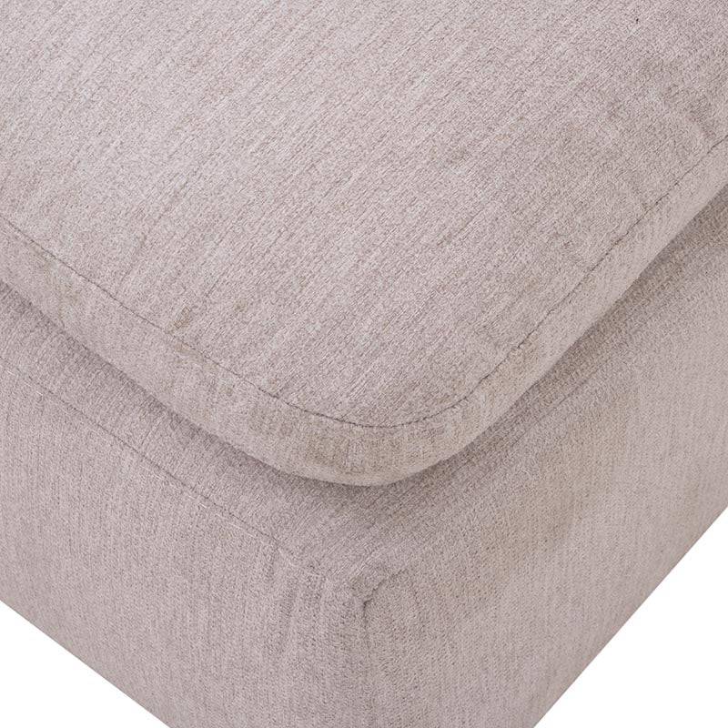 Sillón lateral de sala Nube de Deurope, en tela beige con textura suave, brazo derecho, mueble modular, dimensiones 124x92x103 cm.