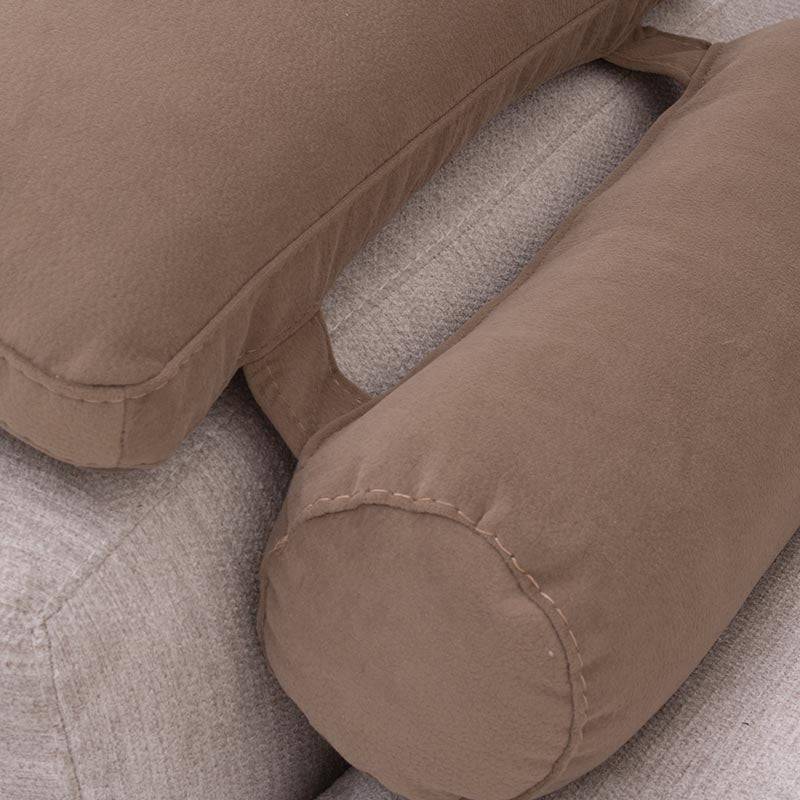 Sillón lateral de sala Nube de Deurope, módulo individual en tela beige con brazo derecho, textura suave y estructura de madera.