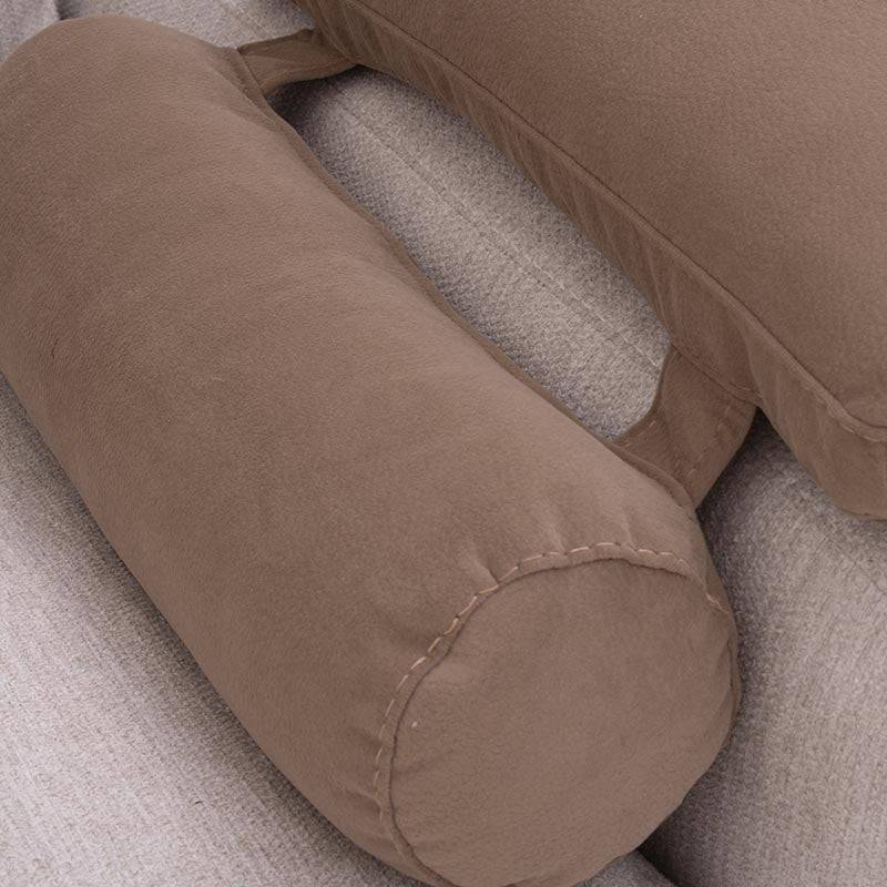 Sillón lateral de sala Nube de Deurope en tela beige con brazo derecho, estructura de madera de pino, tamaño 124x92x103 cm.