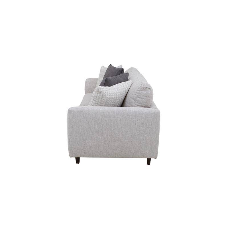 Juego de sala Sally de deurope.com.mx en tejido beige con textura, incluye sofá y sillones, medida 209x82x88 cm.