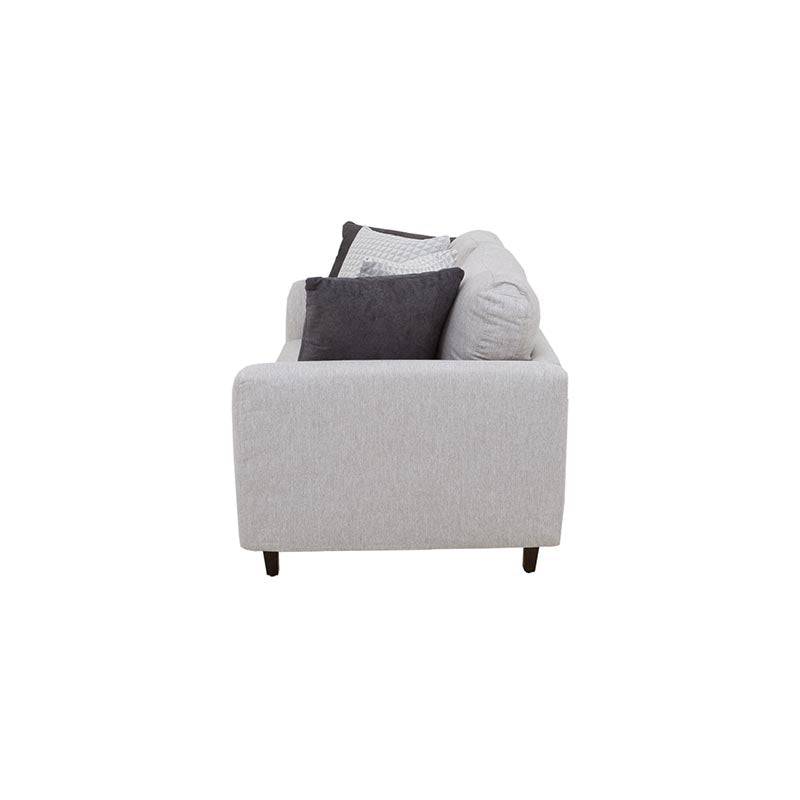 Juego de sala Sally deurope.com.mx en color beige con tejido plano y textura visible, mide 209 cm de alto, 82 cm de fondo, 88 cm de ancho