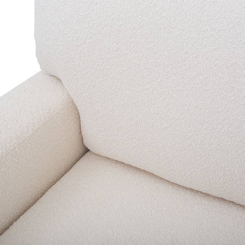 Sillón Oliver de tejido plano con textura afelpada en color blanco, deoupe.com.mx, con dimensiones de 123x97x107 cm.
