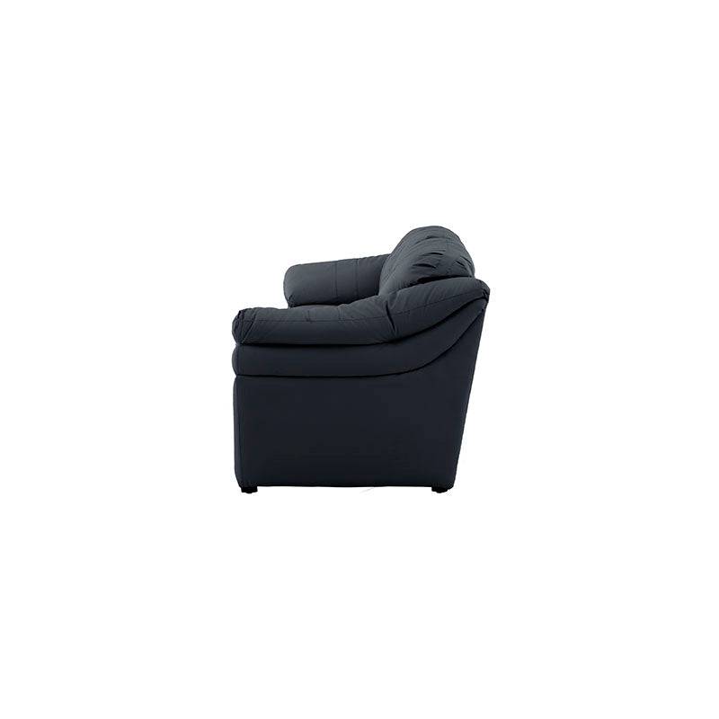 Juego de Sala Marsella en cuero con sillón, loveseat y sofá en color café latte, con detalles en piel tacto suave y estructura moderna.