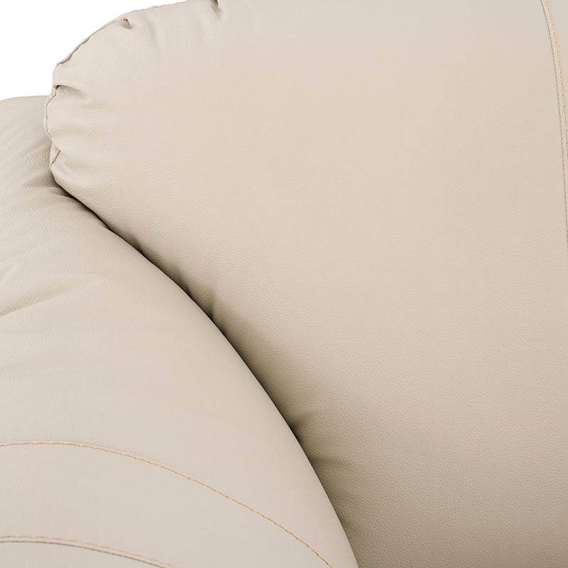 Juego de sala Marsella de cuero en tono café latte con sofá, love seat y sillón, estilo moderno y elegante.
