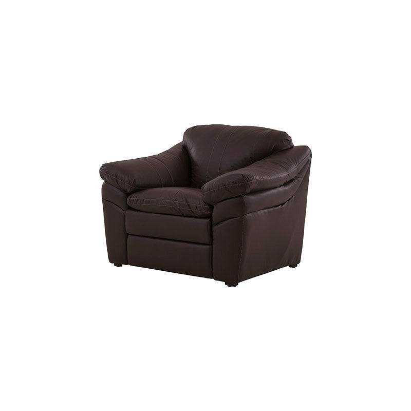 Juego de sala Marsella de cuero en color café latte, incluye sofá, love seat y sillón, con acabado de toque de cuero y diseño elegante.