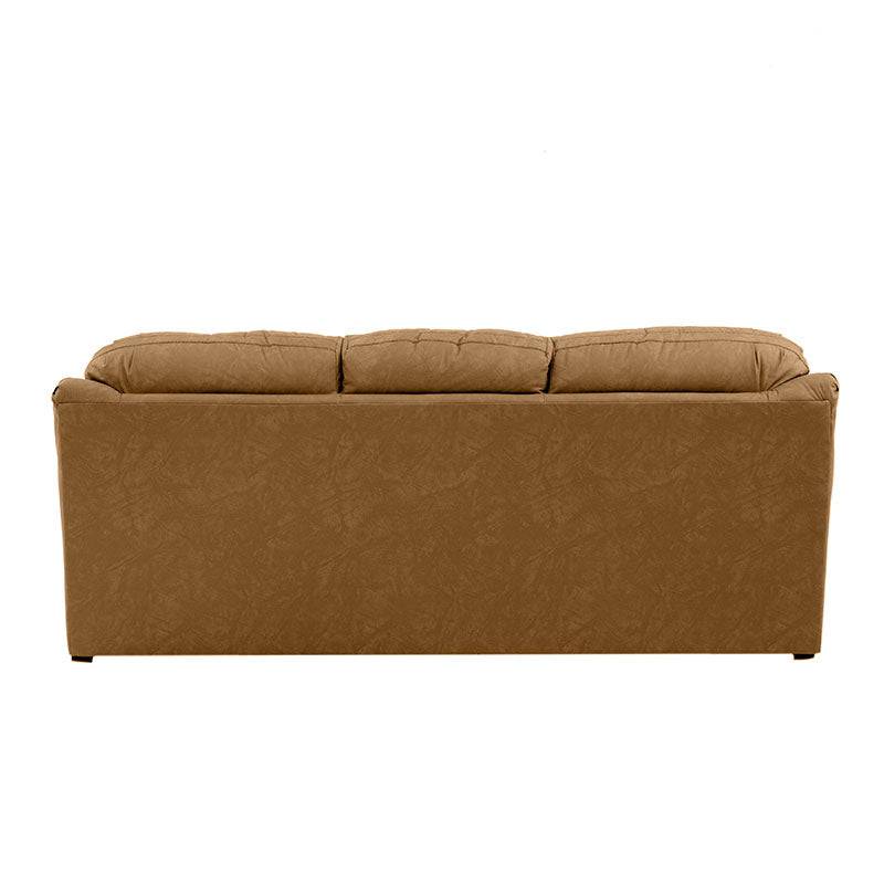 Juego de sala Marsella de cuero en color café latte, incluye sofá, loveseat y sillón con diseño moderno y cómodo.