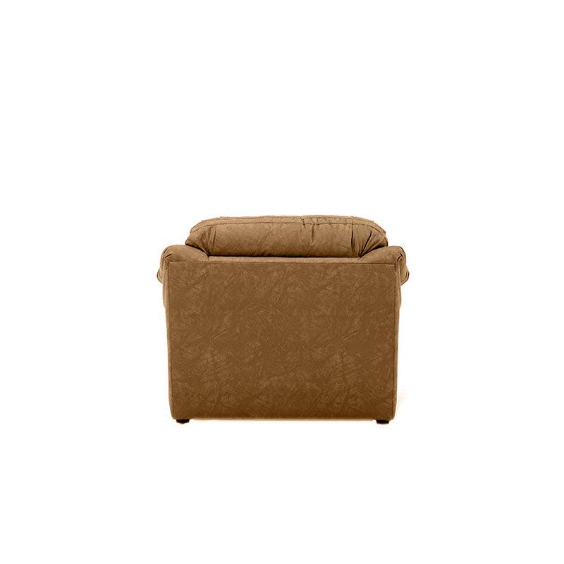 Juego de sala Marsella en cuero en tonos café latte, incluye sofá, love seat y sillón, con diseño moderno y elegante.