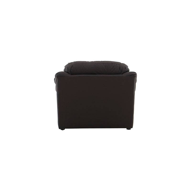 Juego de sala Marsella de Deurope.com.mx con sofá, loveseat y sillón en cuero con acabado en color café latte, estilo moderno y elegante.