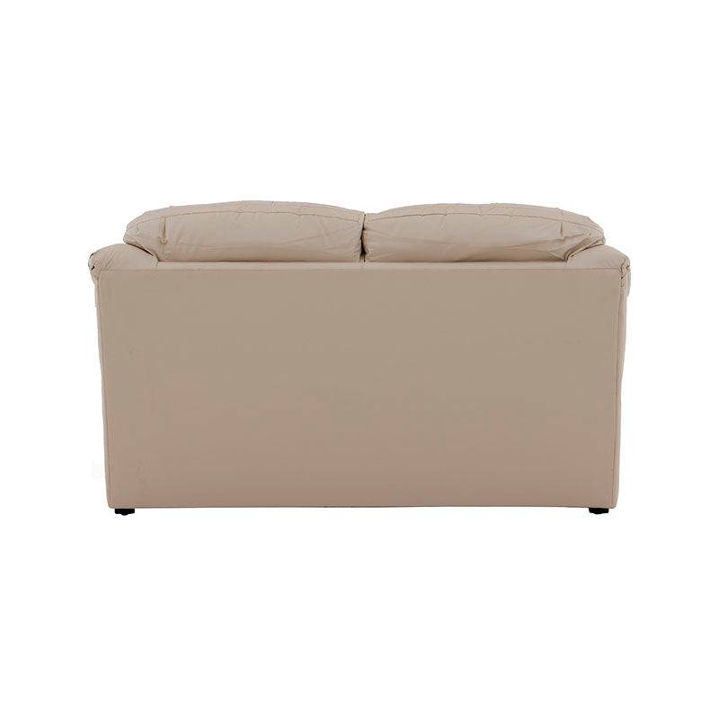 Juego de sala Marsella en cuero color latte con sofá, loveseat y sillón, diseño elegante y moderno en la imagen.