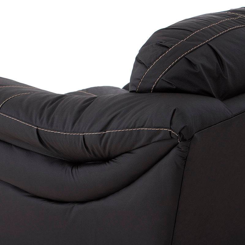 Juego de sala Marsella de cuero en tonos café latte, incluye sofá, loveseat y sillón con diseño moderno y elegante.