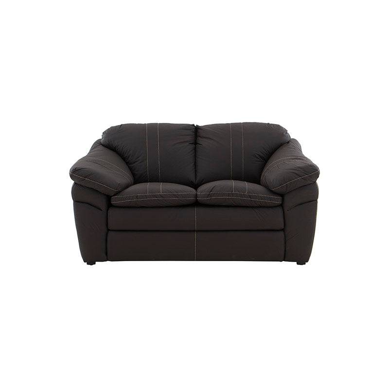 Juego de sala Marsella de cuero en tonos café latte, incluye sofá, love seat y sillón con diseño moderno y elegante.