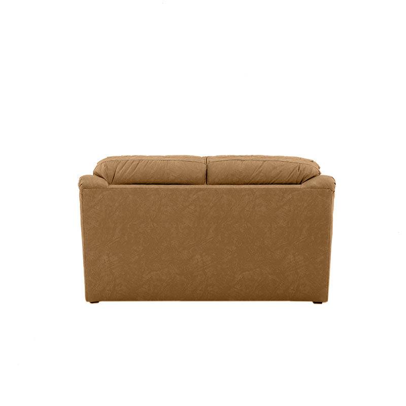 Juego de sala Marsella en cuero con sofá, love seat y sillón en tono café latte, con detalles elegantes y cómodos.