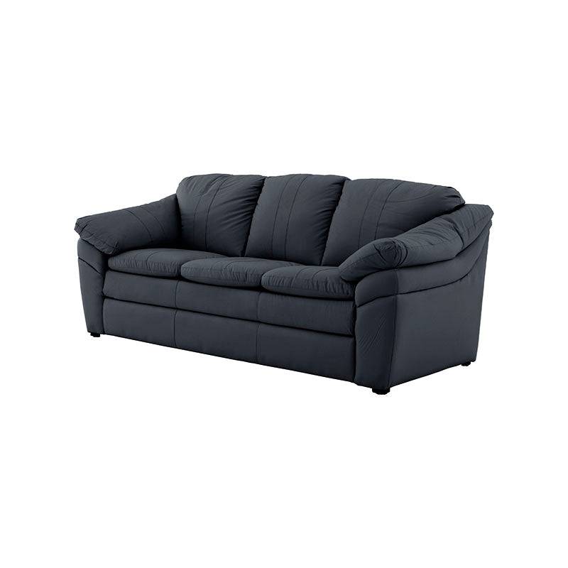 Juego de sala Marsella de Deurope con sofá, loveseat y sillón en cuero con acabado tacto piel en tonos café latte.