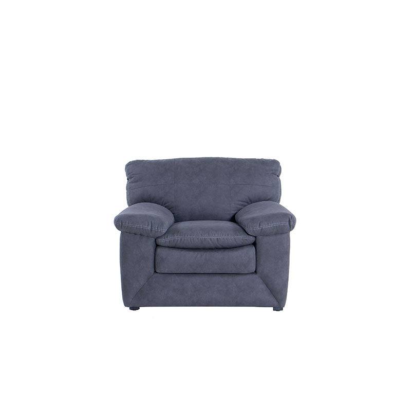 Sala Calvin de Deurope.com.mx, conjunto de muebles de sala moderna con cojines gris y estructura de madera.