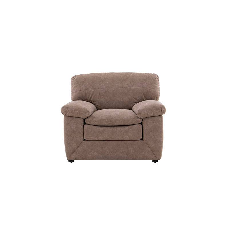 Sala Calvin de Deurope.com.mx, conjunto de sillones y sofá en color gris claro con cojines decorativos en un ambiente moderno.