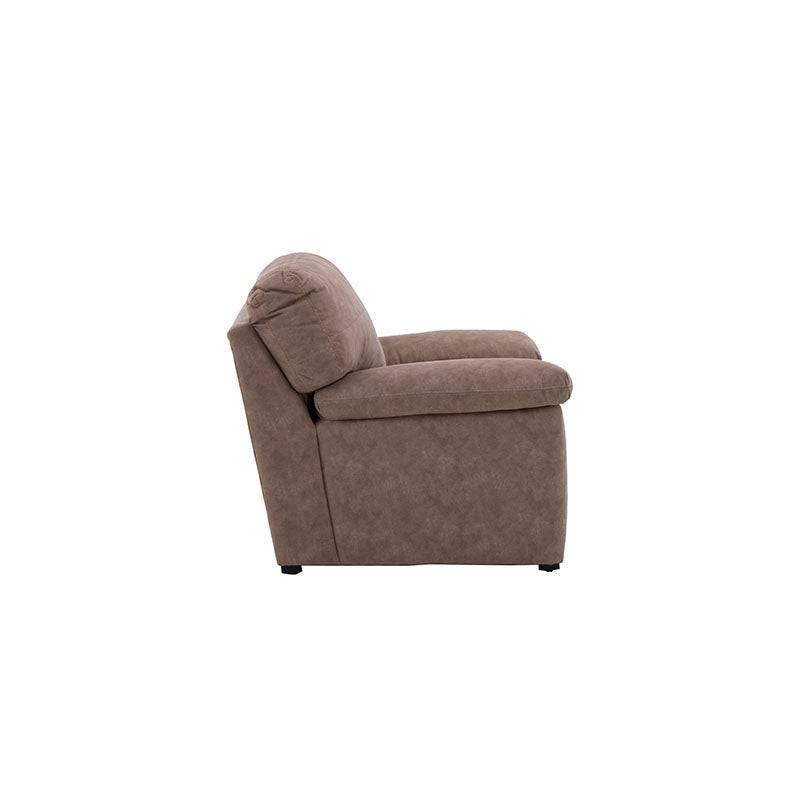 Sala Calvin de Deurope.com.mx, conjunto de sofás y sillones en tela gris con cojines decorativos.