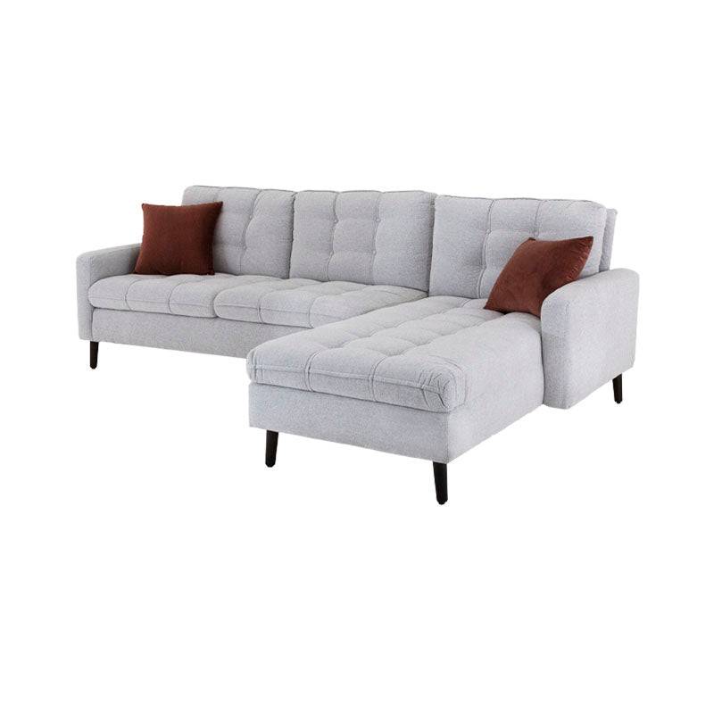 Juego de sala con chaise Eugenia de Deurope, conjunto de 2 piezas con sofá moderno y chaise longue en color neutro.