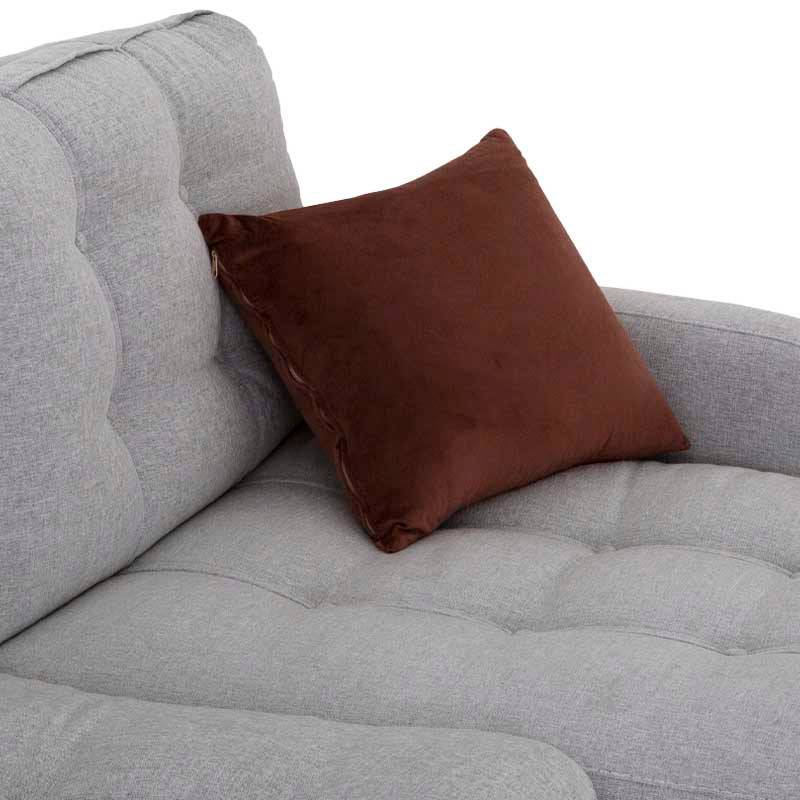 Sala con chaise Eugenia de Deurope en color gris, juego de 2 piezas con cojines y estructura moderna.