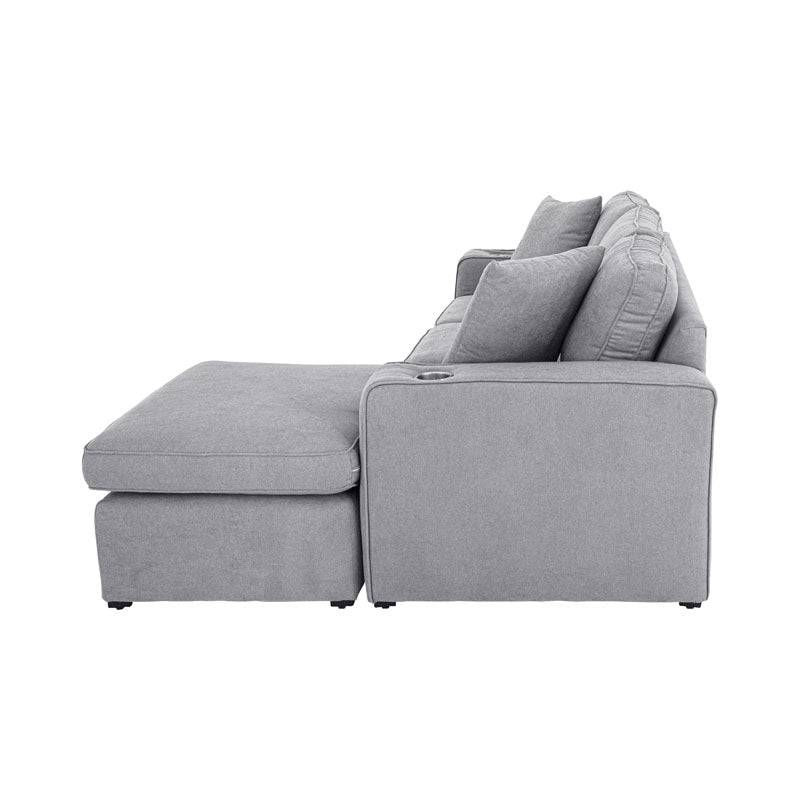 Sala Selena gris claro de Deurope.com.mx, conjunto de sillones y mesa de centro en estilo moderno y cómodo.