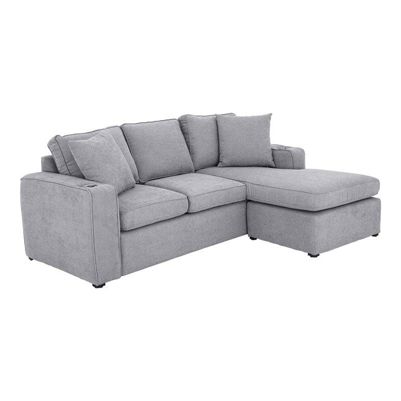 Sala Selena gris claro de Deurope.com.mx, conjunto de muebles de sala con cojines y estructura moderna.