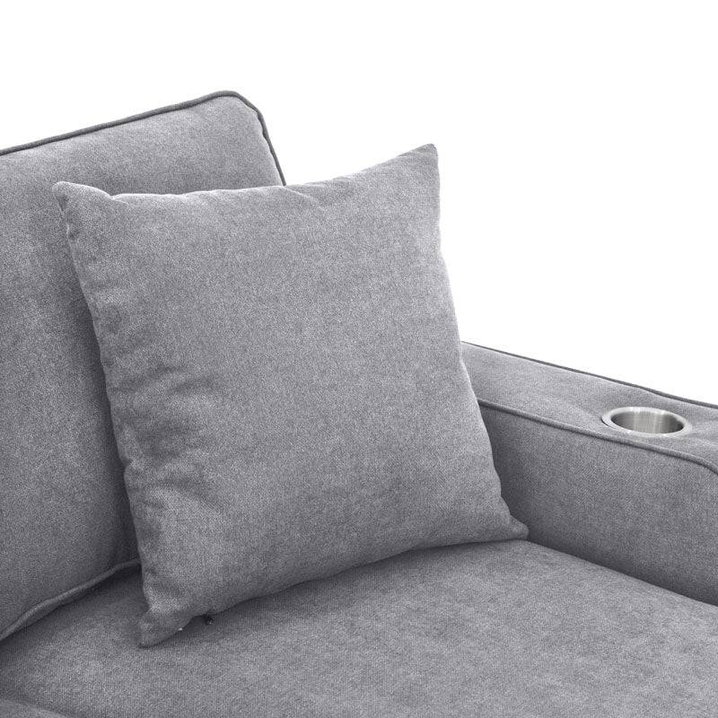 Sala Selena gris claro de Deurope.com.mx, conjunto de sofá y sillones con tapizado en tela suave y moderna apariencia.