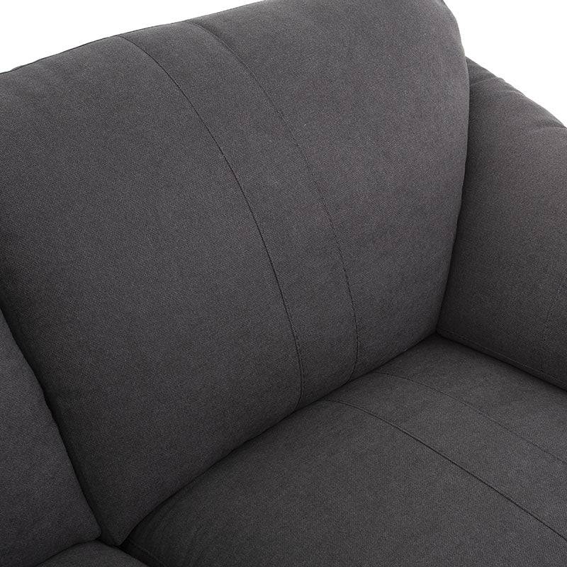 Sala Amara de tapiz gris claro con estructura moderna, mueble de sala de 276 cm de ancho y 92 cm de alto, de Deurope.