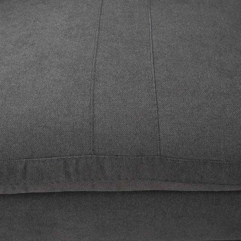 Sala Amara de tapiz gris claro, con estructura moderna, dimensiones 276x92x95 cm, diseñada por deurope.com.mx.