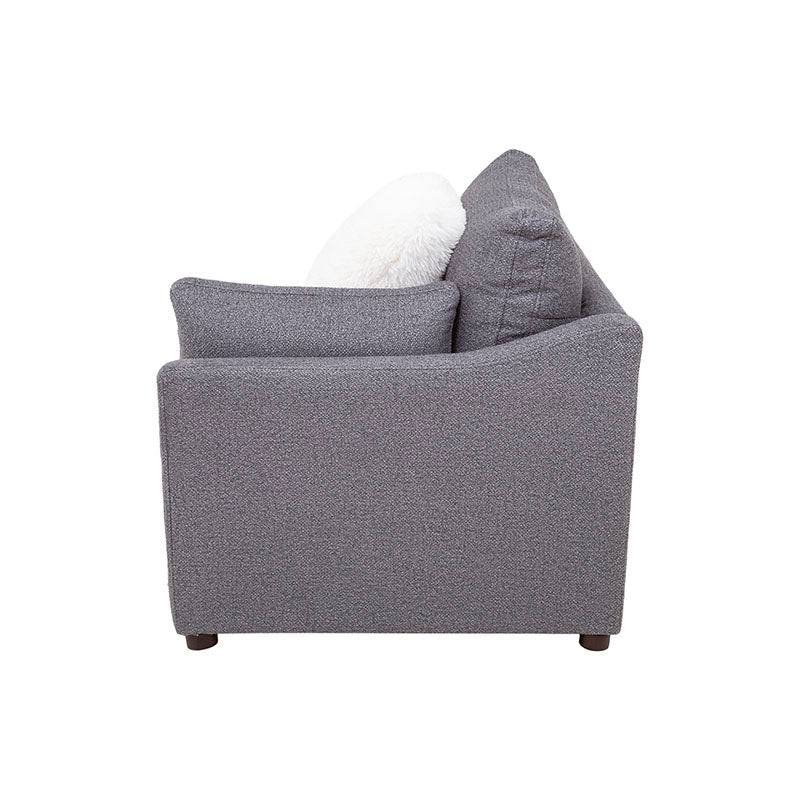 Juego de sala Francesca de 6 piezas en tapiz gris oscuro, sofa y asiento lateral derecho, medida 102x88x93 cm, deurope.com.mx
