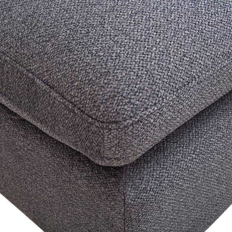 Juego de sala Francesca de 6 piezas en tela gris oscuro, sofá y sillones con estructura de madera y tapizado en tela tejida.