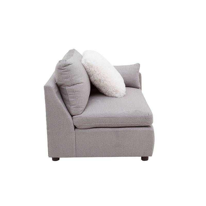 Juego de sala Francesca de 6 piezas en tapiz gris oscuro, sofá y sillones con diseño moderno y cómodo.