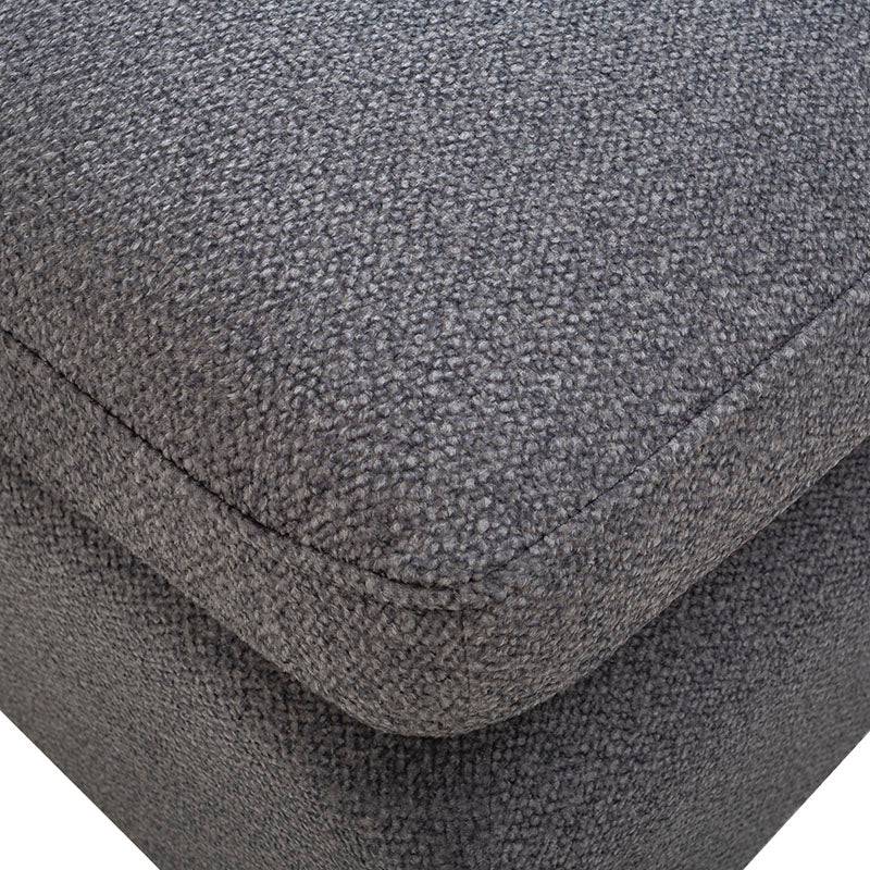 Juego de sala Francesca de 6 piezas en gris oscuro con textura afelpada, incluye sillón central, fabricado por deurope.com.mx.