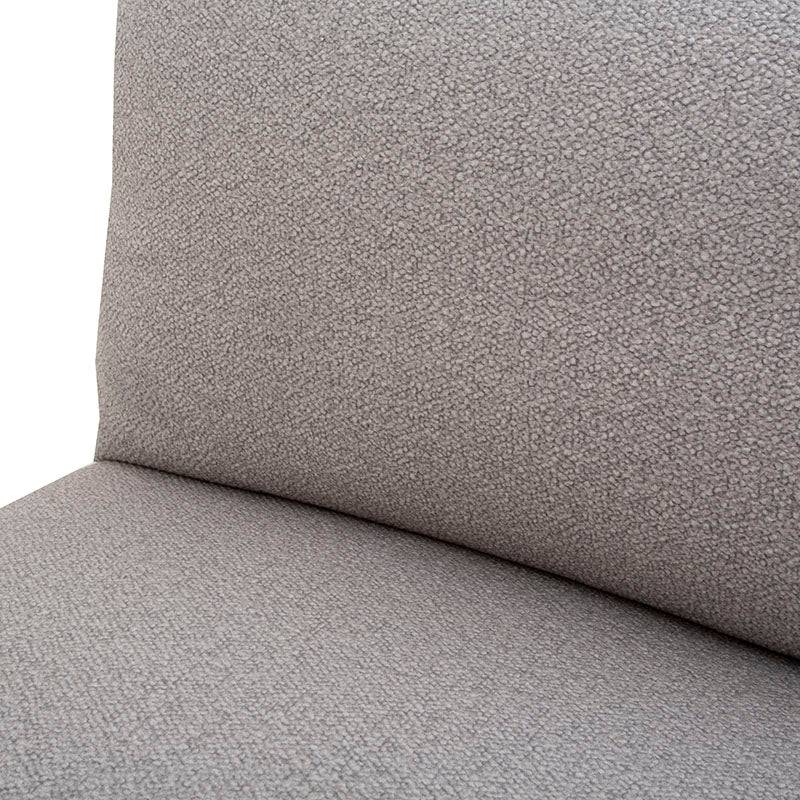 Juego de sala Francesca de 6 piezas en gris oscuro con textura afelpada, incluye sillón central y muebles de sala.