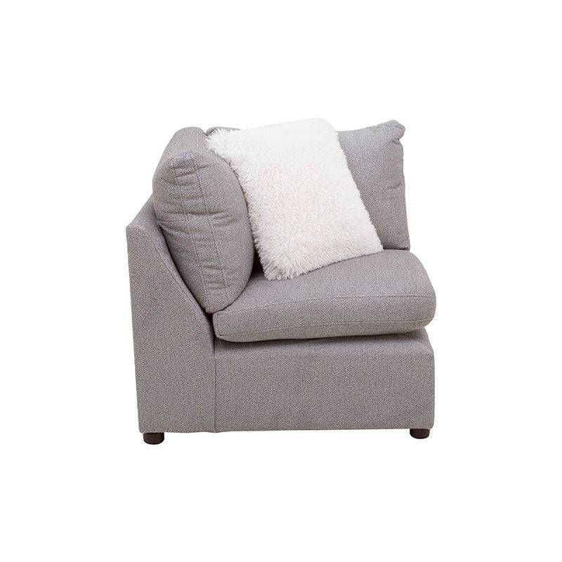 Juego de sala Francesca de 6 piezas en gris oscuro con textura afelpada, incluye sofá esquinero, deupe.com.mx