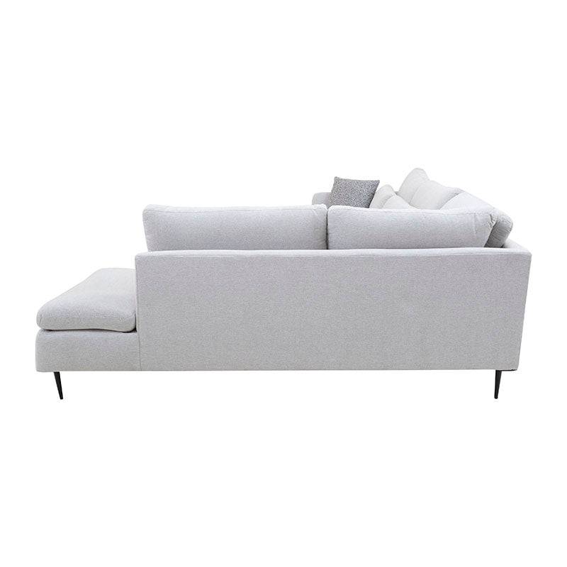 Sala Jess con chaise de tapiz marfil, sofá moderno de tela con chaise longue en estilo contemporáneo.