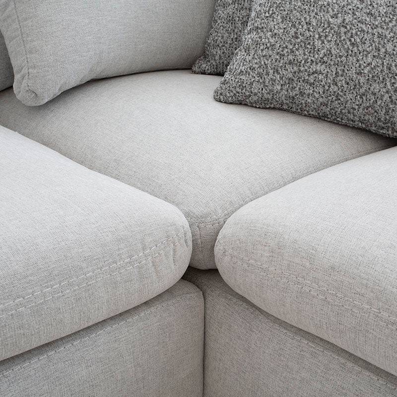 Sala Jess con chaise de tapiz marfil, sofá de tela plana, mueble de sala con chaise derecha en tamaño amplio.