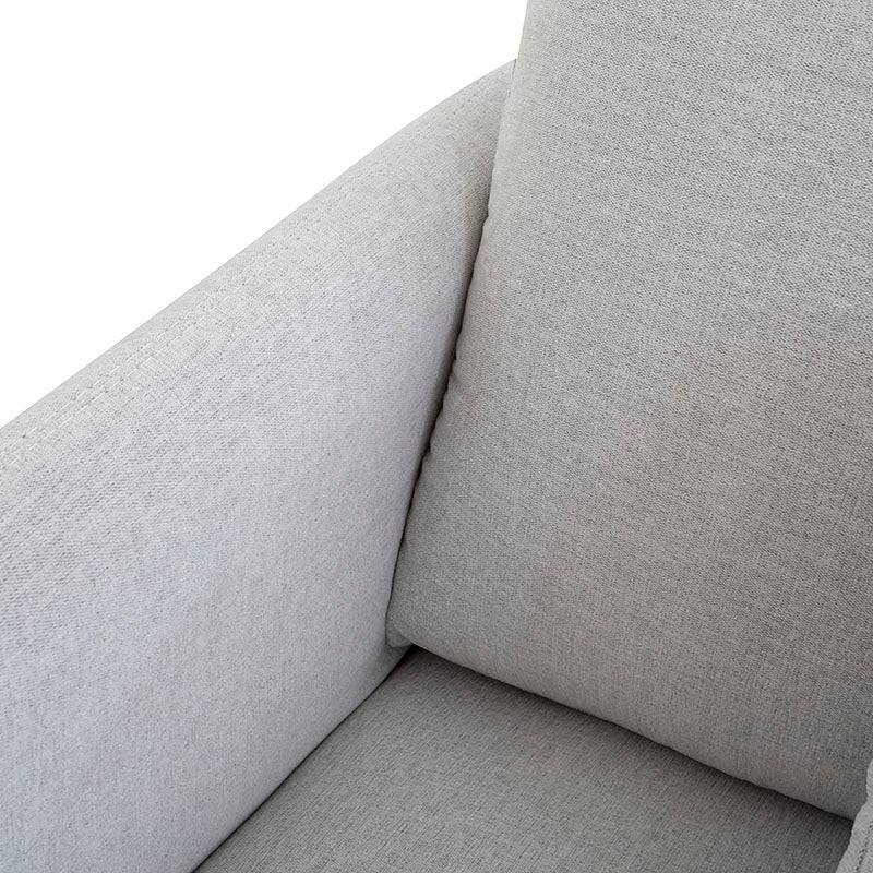 Sala Jess con chaise de tapiz marfil, sofá de tela con chaise longue, dimensiones 280x93x238 cm, diseño moderno y cómodo.